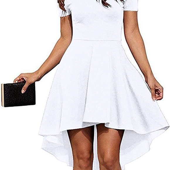 Sarin Mathews Dresses & Skirts - New Sarin Mathews Womens Off The Shoulder Short Sleeve High Low Cocktail Dress